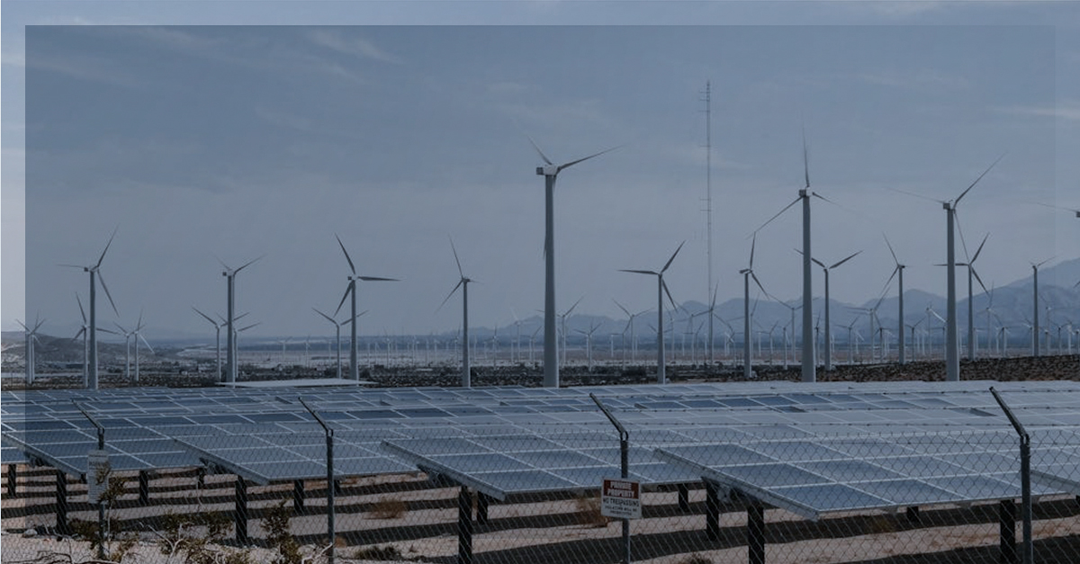 Tecnologia sustentável, fazenda solar e energia eólica como exemplos que ajudam no impacto ambiental.